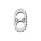 Brighton silver-plated charm with two circular openings, heart cutouts, and crystal-set edge on a white background