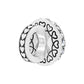 Brighton silver-plated spacer charm with heart motifs and crystal-set band shown from the side on a white background