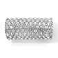 Brighton barrel slide charm with pavé crystal stones in silver-tone setting on a white background