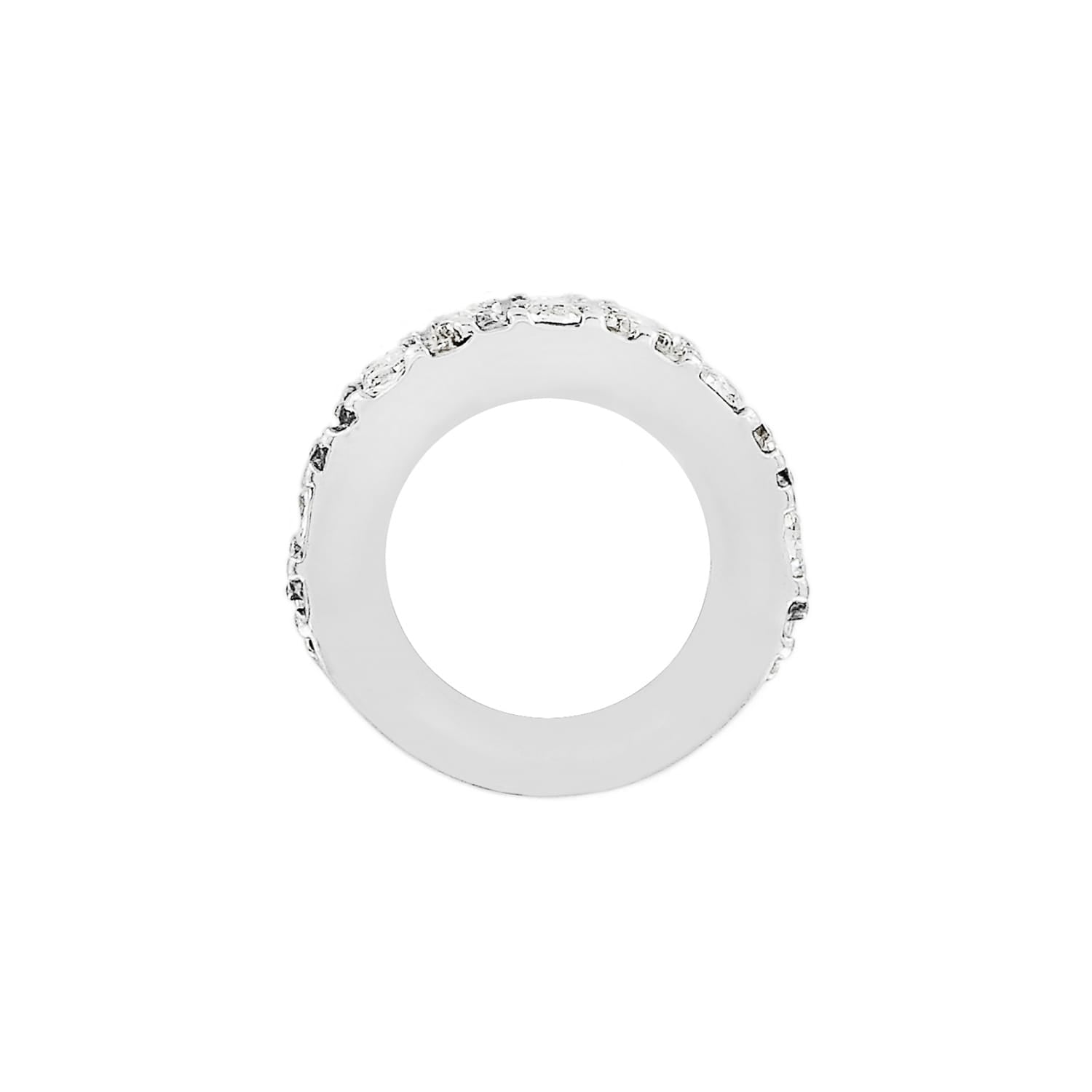 Brighton ring shown from the side with silver-tone band and crystal accents along the top on a white background