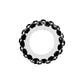Brighton spacer charm with black crystals set in silver-plated band, shown from the side on a white background