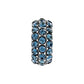 Brighton charm bead with blue fine quality crystals set in silver-plated finish on a white background
