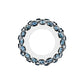 Brighton spacer bead with blue crystals set around a silver-plated band on a white background