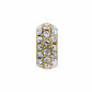 Brighton charm bead with pavé crystals set in gold-tone metal in a barrel shape on a white background