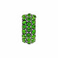 Brighton charm bead with green crystals set in silver-plated metal in a pavé pattern on a white background