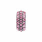 Brighton charm bead with pavé pink crystals and silver-plated finish on a white background
