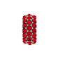 Brighton charm bead with red crystals set in silver-plated metal on a white background