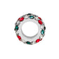 Brighton spacer charm with red, green, and clear crystals in silver-plated setting on a white background