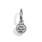 Brighton charm with silver-tone round medallion engraved Love Cherish Joy and beaded edge on a white background