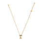 Brighton gold-plated pendant necklace with crystal spider charm and enamel accent rings on a white background