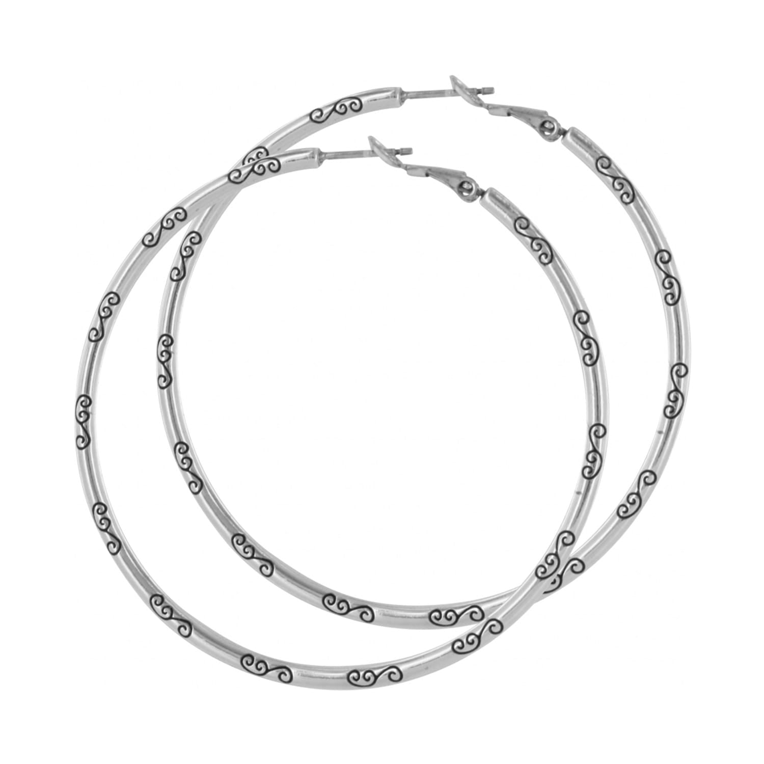 Grande Hoop Charm Earrings silver 4