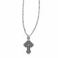 Brighton pendant necklace with ornate two-tone cross featuring scrollwork and crystal accents on a white background