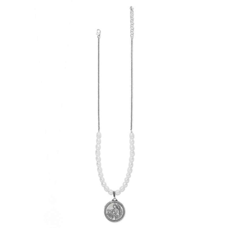 Guardian Angel Locket Necklace silver-pearl 4