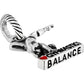 Brighton gymnast charm with silver-plated finish and Gymnastics Balance engraved beam with red accent on a white background