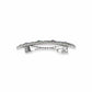 Brighton hair barrette shown from the back with silver-plated clasp mechanism and crystal-topped edge on a white background