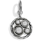 Brighton charm with silver-plated twisted rope border and four circular disc accents on a white background