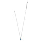 Brighton silver-plated heart pendant necklace with blue crystal and enamel accent shown with adjustable chain on a white background