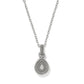 Brighton pendant necklace with silver-plated teardrop charm and beaded textured detail on a white background