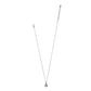 Brighton pendant necklace with silver-plated chain, crystal teardrop stone, and blue enamel bezel on a white background