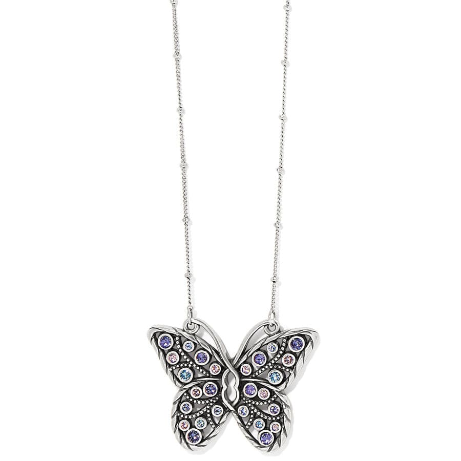 Halo Gems Monarch Butterfly Necklace silver-tanzanite 1