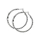 Brighton silver-plated hoop earrings with twisted rope texture and small crystal accents on a white background