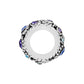 Brighton charm bead shown from the side with silver-plated rope detail and purple and blue crystals on a white background