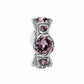 Brighton silver-plated charm bead with pink crystal accents and rope-twist detailing around the center on a white background