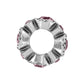 Brighton silver-plated spacer bead with pink crystal accents and ribbed detailing around a central opening on a white background