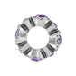 Brighton silver-plated spacer charm with purple crystal accents and ribbed detailing, shown from above on a white background