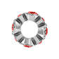 Brighton spacer bead charm with silver-plated fluted design and red crystal accents on a white background