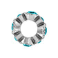 Brighton spacer bead shown from the side with silver-plated finish and turquoise crystal accents on a white background