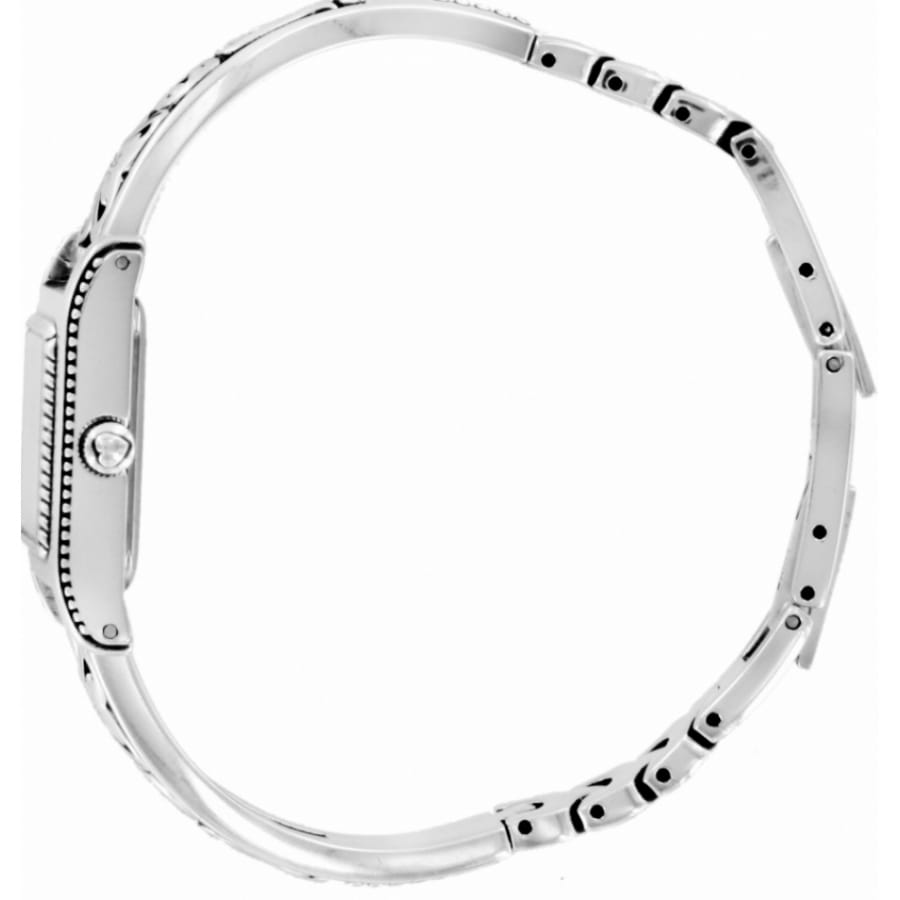 Brighton watch shown from the side with silver-plated bracelet band and crown detail on a white background