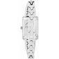 Brighton watch shown from the back with silver-plated link bracelet and rectangular case on a white background