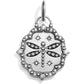 Brighton dragonfly pendant charm with silver-plated finish, crystal accents, and stars on a white background