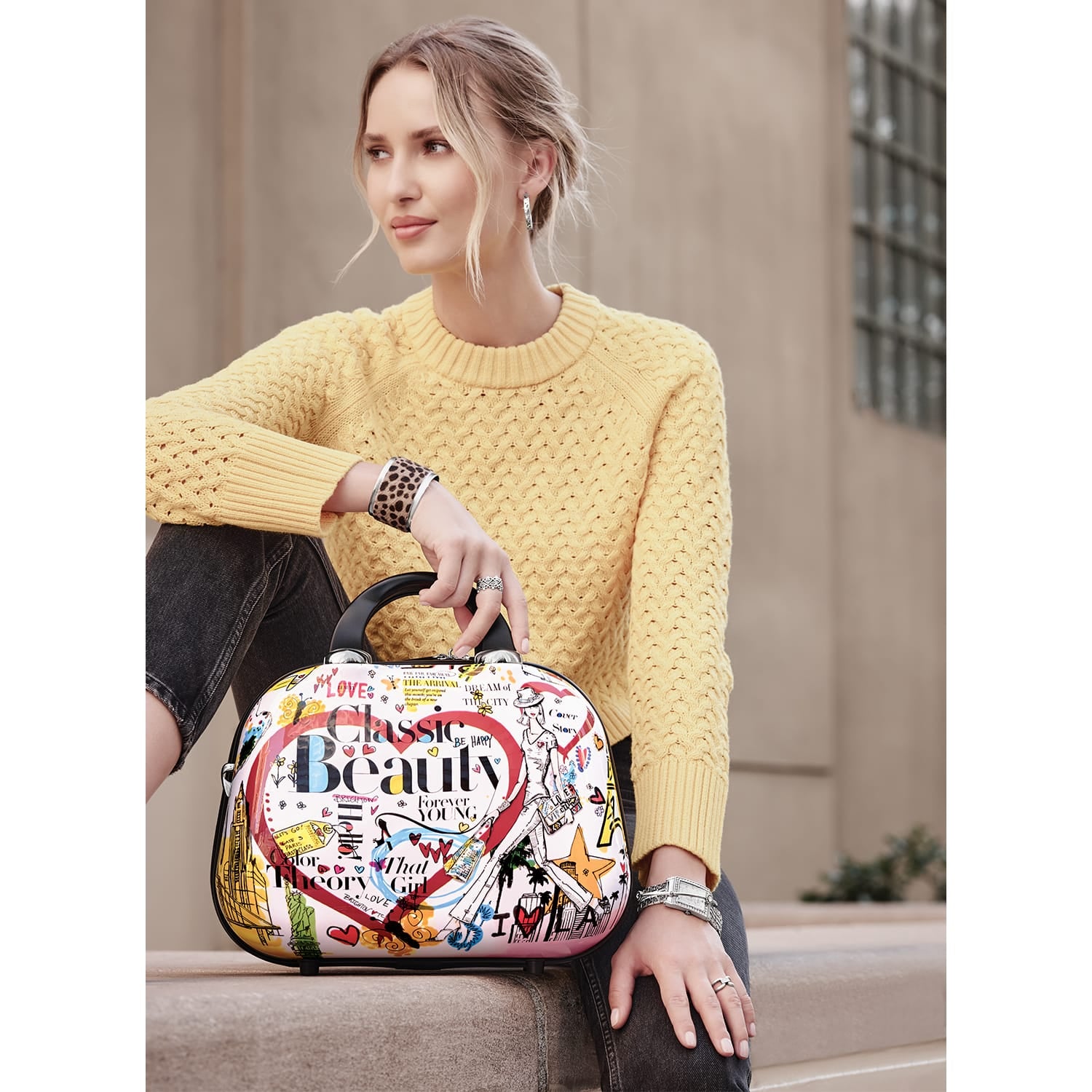 【美品】Brighton ブライトン コスメケース 化粧品ケース 旅行 Headlines Cosmetic Case - Brighton