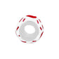 Brighton charm bead with white enamel and red accents, shown from the side with silver-plated interior on a white background