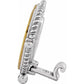 Brighton frame shown from the side with two-tone silver rope detail, gold inner border, and easel stand on a white background