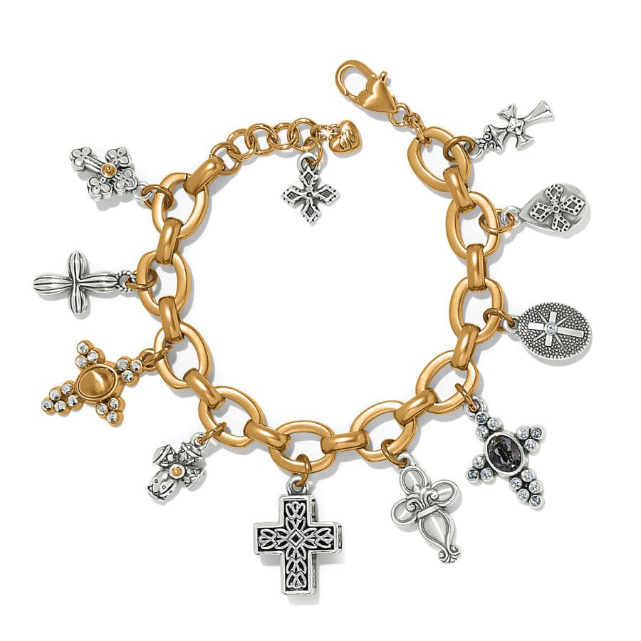 Heavenly Cross Charm Bracelet silver-gold 1