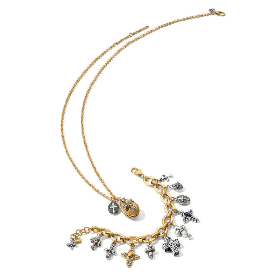 Heavenly Cross Charm Bracelet silver-gold 3