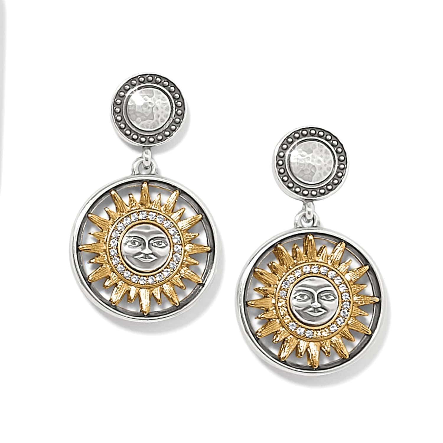Helios Post Drop Earrings silver-gold 3