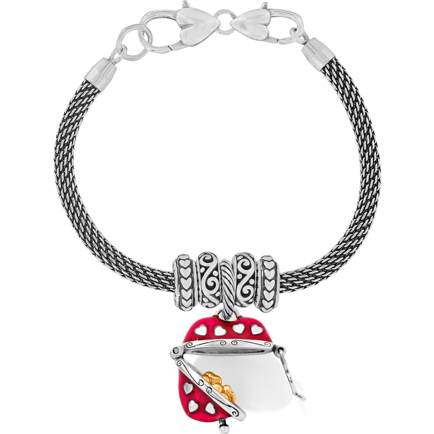 Hidden Hearts Charm Bracelet silver-red 2