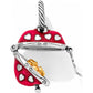 Brighton charm shown open with red enamel heart cutouts, silver-plated finish, and gold flower interior on a white background
