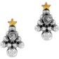 Brighton Christmas tree stud earrings in two-tone finish with silver-tone beads and gold-tone stars on a white background