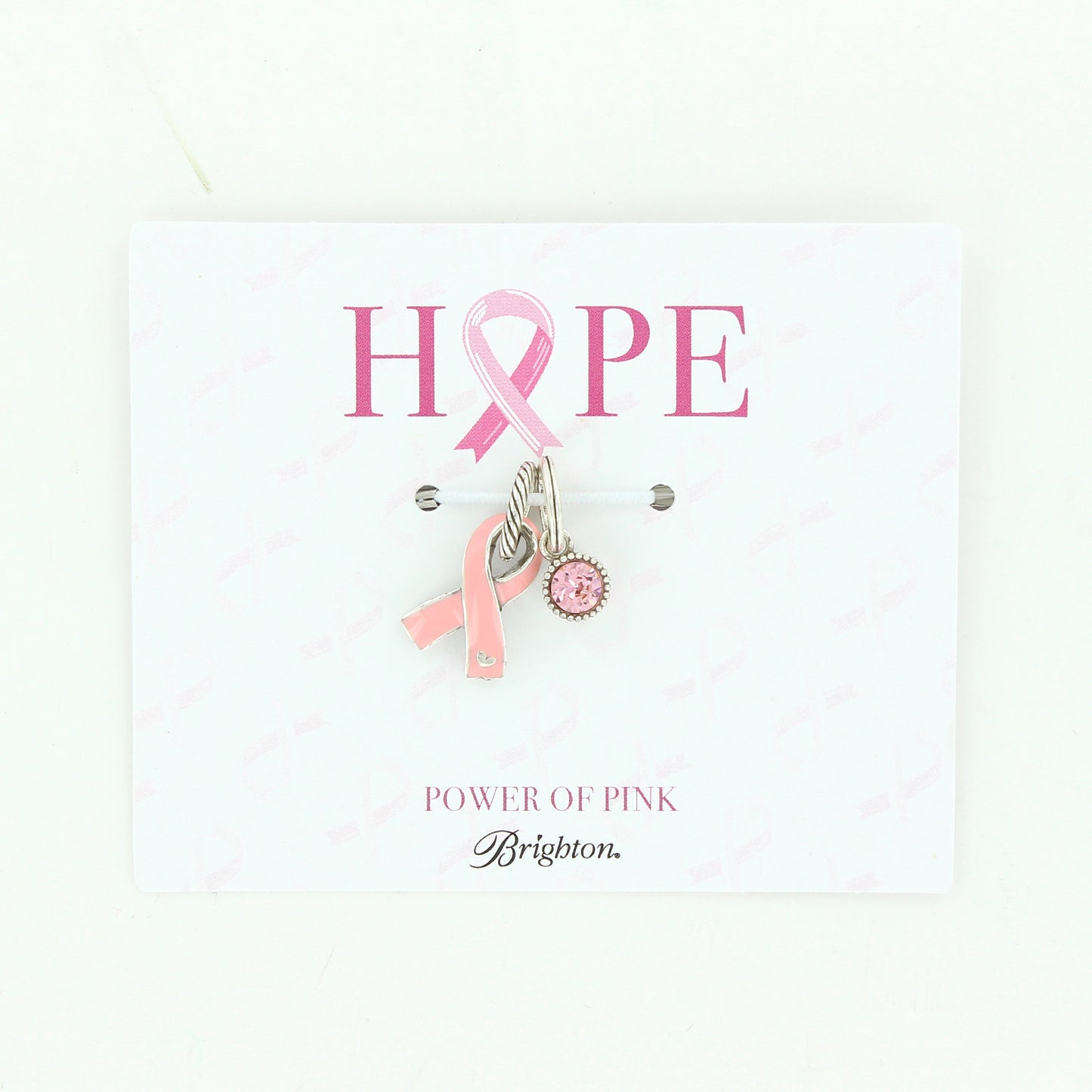 Hope Pink Ribbon Charm Card