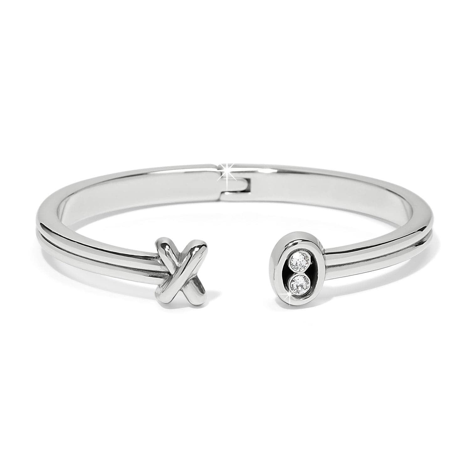 Hugs & Kisses Open Hinged Bangle silver 1