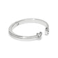 Brighton hinged cuff bracelet with silver-plated finish and crystal accent on open ends on a white background