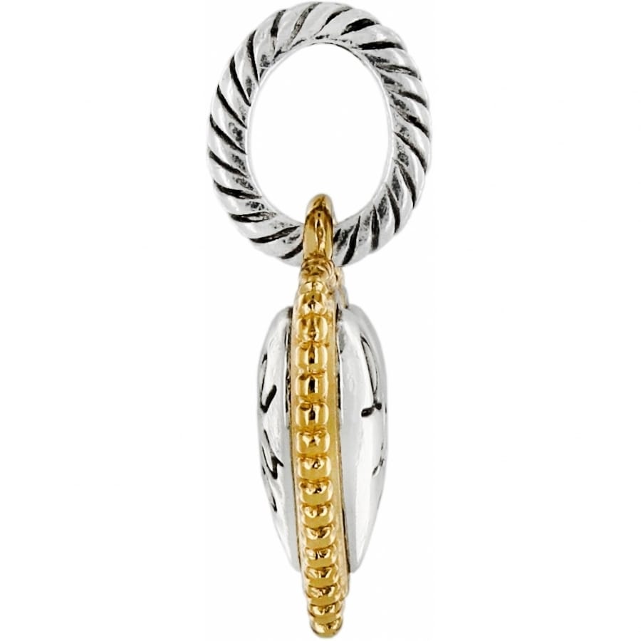 Brighton charm shown from the side with two-tone silver rope-textured ring and gold beaded accent on a white background