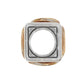 Brighton silver-plated bead charm with square opening and champagne faceted crystal sides on a white background