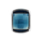 Brighton charm bead with faceted blue crystal center and silver-plated end caps on a white background
