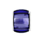 Brighton charm bead with faceted purple crystal center and silver-plated end caps on a white background